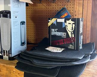 Floor mats, heater, and apprentice game