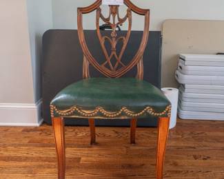 SOLD
Gorgeous Hickory Shield back chair with leather seats in excellent condition.  