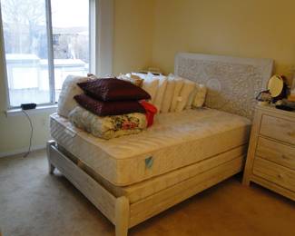 Full Bed complete with frame  full mattress, and all of everything that you need