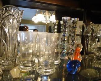 Glass and crystal pieces too