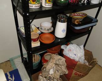 Kitchen items and some flowerpots too. You could also use the pots for plants too