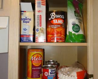 A small collection of pantry items