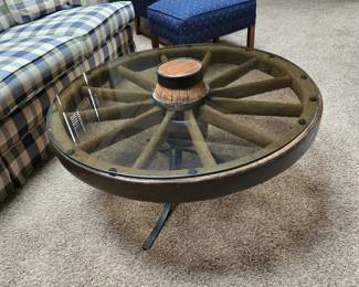Wagon wheel coffee table