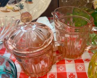 pink depression glass