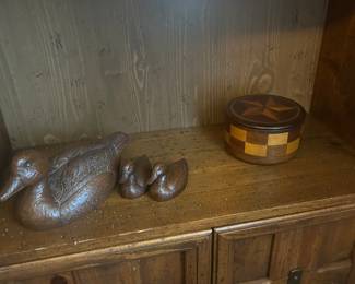 vintage ducks, inlay wooden box