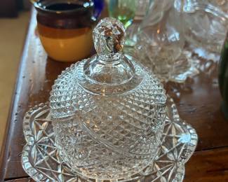 Avon by Fostoria crystal butter or cheese dish