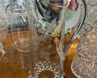 Ripley and Co. Dakota etched glass pitcher