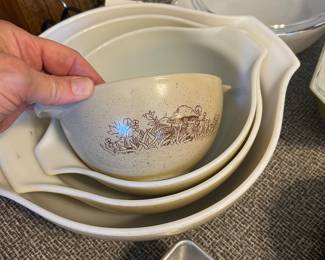 vintage Pyrex Forest Fancies bowls