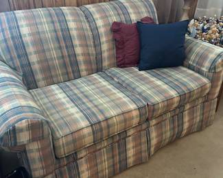 plaid loveseat