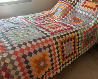 Trip around the world pattern hand made quilt