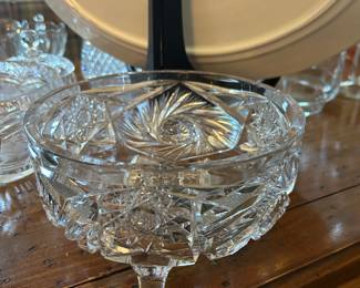American Brilliant period footed crystal bowl