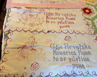 Croatian language hand made knitted toppers