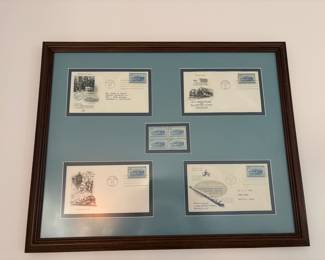 B&O train art framed