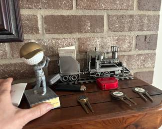 Railroad industrial style model art gold collectibles