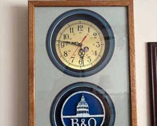 B&O railroad framed clock