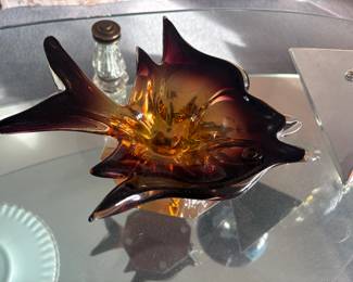 Neat vintage glass dish fish