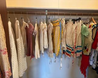 Hand knitted crochet aprons