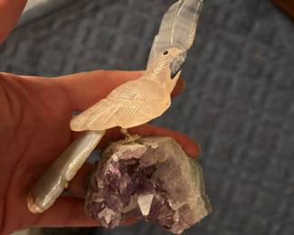 Amethyst carved bird