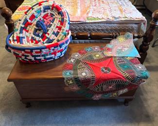 Unusual table toppers hand knitted made