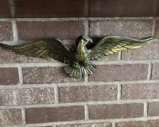 Brass metal wall mount eagle