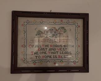 Vintage framed sampler cross stich