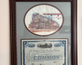 B&O railroad framed pic stock