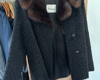 Lambs fur vintage ladies coat
