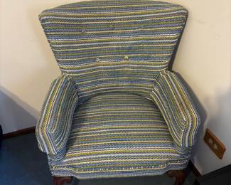 Nice antique chair looks like it was reupholstered with a hand knit available for presale