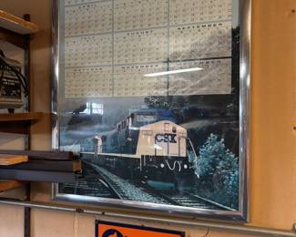 Train wall art chessie system enamel sign