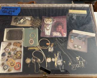 Vintage costume jewelry, some sterling, vintage watches gold filled.