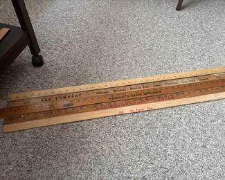 Old advertising yard sticks