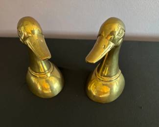 Duck Brass Bookends