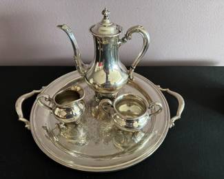 Reed Barton "Regent" Silverplate Tea Set and Platter