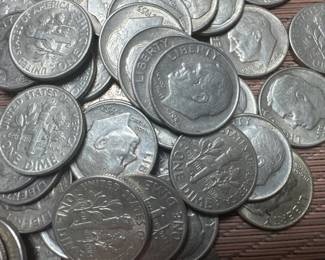 Qty 50 - Roosevelt Dimes 90% Silver