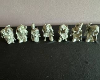 Qty 7 - Top Pewter Figurines w/ Buddah and Others