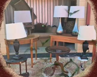sofa tables, end tables and lamps