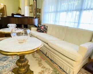 Ultra-Suede Mid Century Sofa with Shelter Style back 