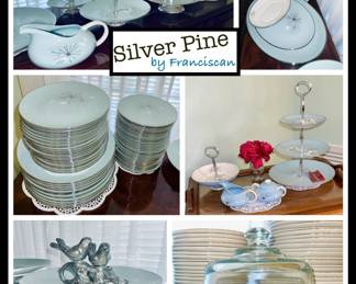 Franciscan "Silver Pine" Complete China set service for 12 