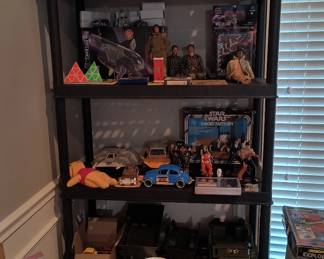 Vintage Star Wars, Vintage GI Joe Figures, Vintage Tanto action figure, Erector Set, VW toys, Winnie the Pooh collectibles, Vintage Newspapers, GI Joe Jeep & Trailer