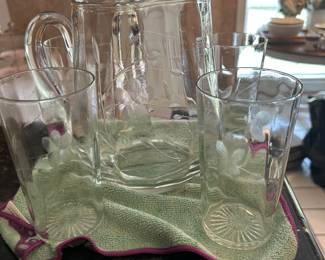 Pitcher and 6 glasses