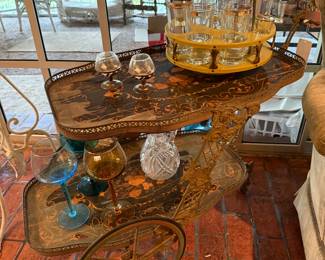 Antique Brass Tea Cart