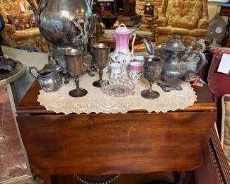 Tea Cart, Silver & Pewter