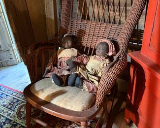 Wicker Rocking Chair, Dolls by Arnett's Country Store