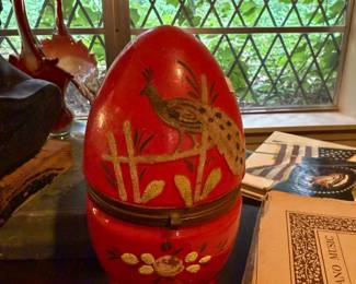 Czech Enameled Hinged Decanter