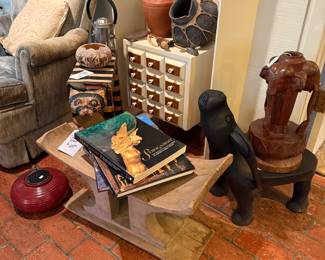 Carved Stool, Carved Water Buffalo Stool, Carved Elephant  