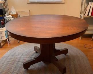 Antique Mission Oak Table On Wheels possible Stickley Brothers