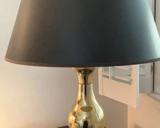 Vintage Black and Metal Brass Table Lamp