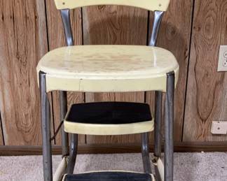 Vintage Metal ChairStep Stool by Cosco