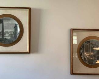 Set Of 2 Fornasetti Framed Plates