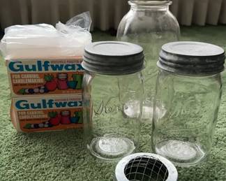Vintage Kerr And Ball Canning Jars Plus Accessories